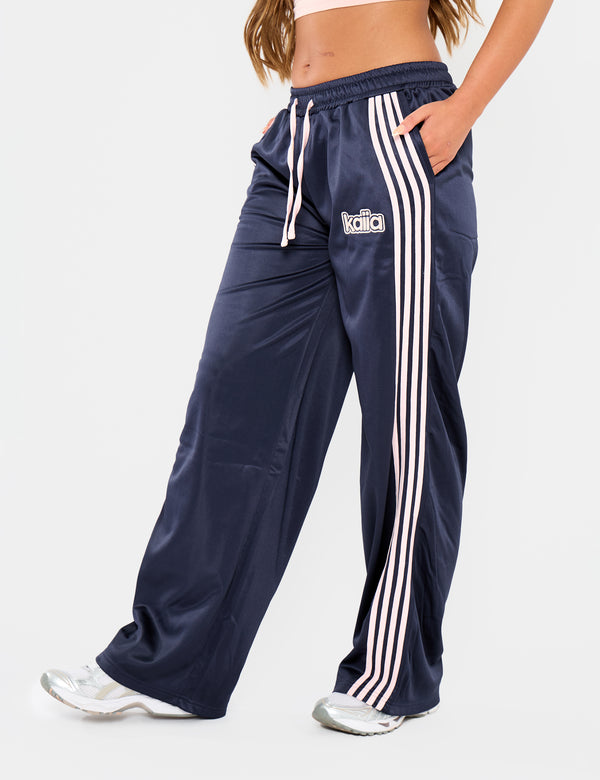 Kaiia Logo Tricot Joggers Navy & Pink