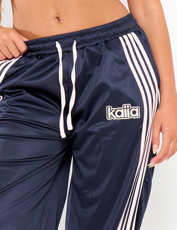 Kaiia Logo Tricot Joggers Navy & Pink