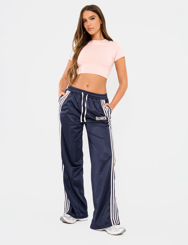 Kaiia Logo Tricot Joggers Navy & Pink