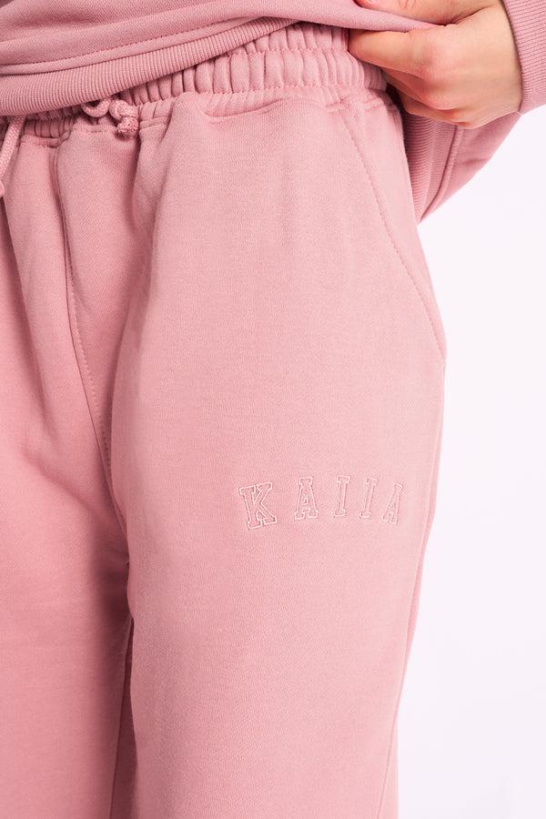 Kaiia Logo Wide Leg Jogger Blusher