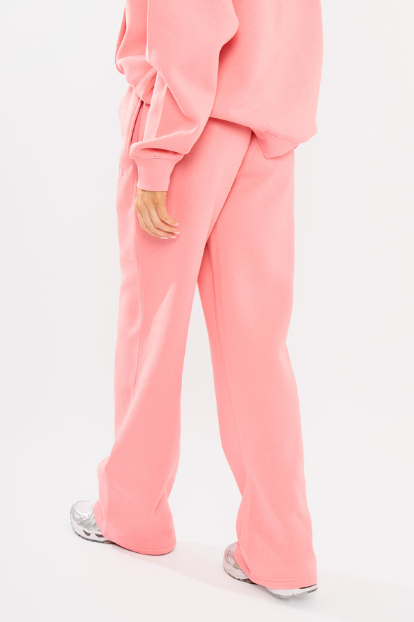 Kaiia Logo Wide Leg Joggers Angel Pink