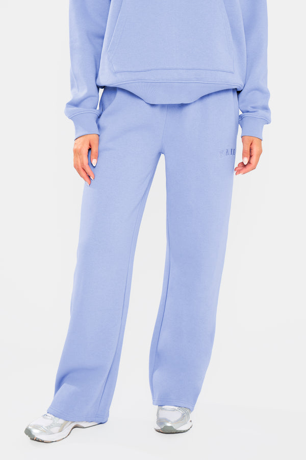 Kaiia Logo Wide Leg Joggers Cornflower Blue
