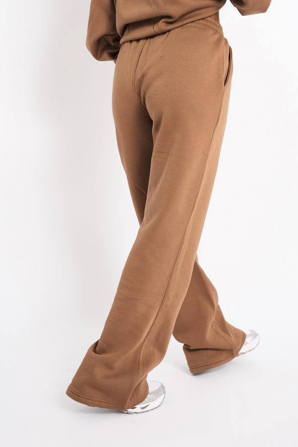 Kaiia Logo Wide Leg Joggers Gingerbread