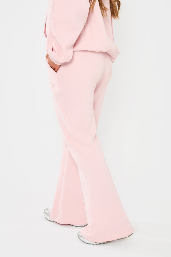 Kaiia Logo Wide Leg Joggers Pink Chai