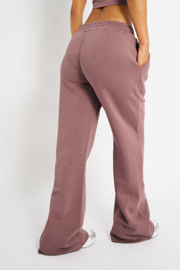 Kaiia Logo Wide Leg Joggers Rose
