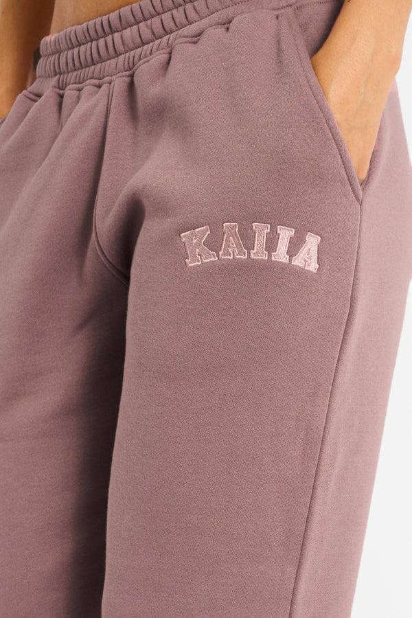 Kaiia Logo Wide Leg Joggers Rose