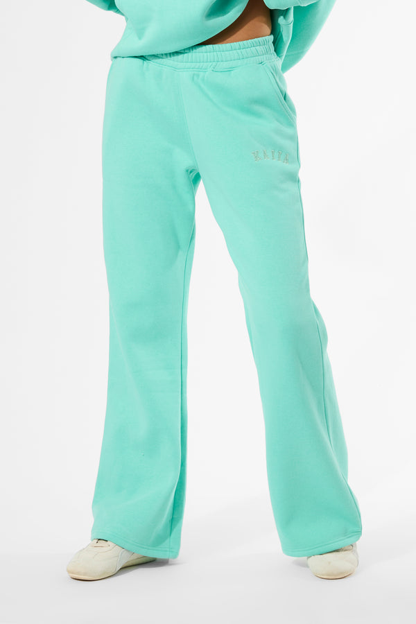 Kaiia Logo Wide Leg Joggers Spearmint