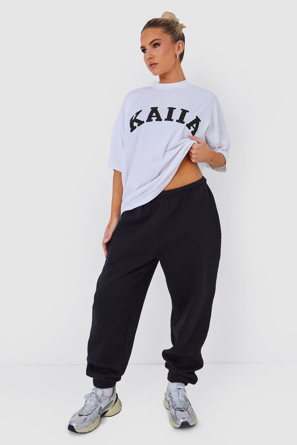 Kaiia Oversized T-shirt In White & Black