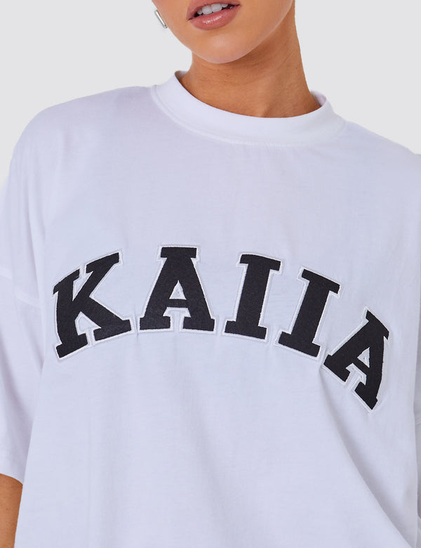 Kaiia Oversized T-shirt In White & Black