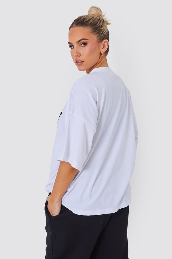 Kaiia Oversized T-shirt In White & Black