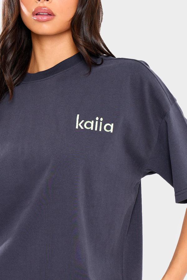 Kaiia Oversized T-Shirt Navy & Jade Green