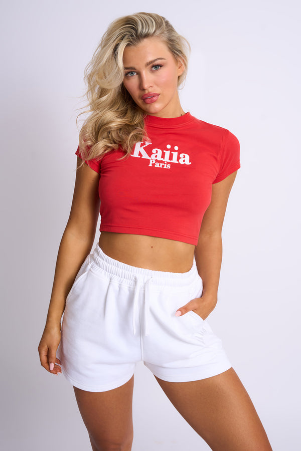 Kaiia Paris Baby Tee Red