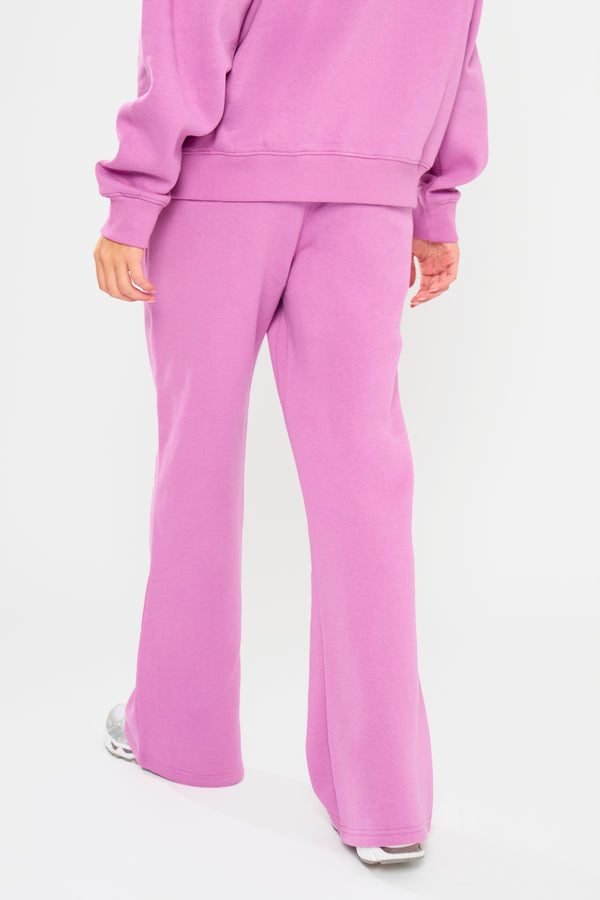 Kaiia Slogan Wide Leg Joggers Fuchsia