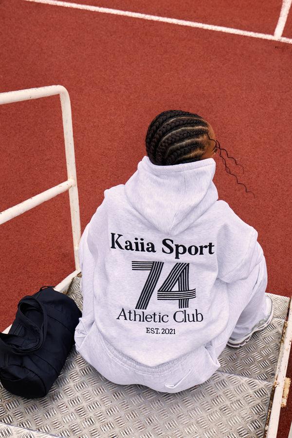 Kaiia Sport Athletic Club Oversized Hoodie Grey Marl & Black