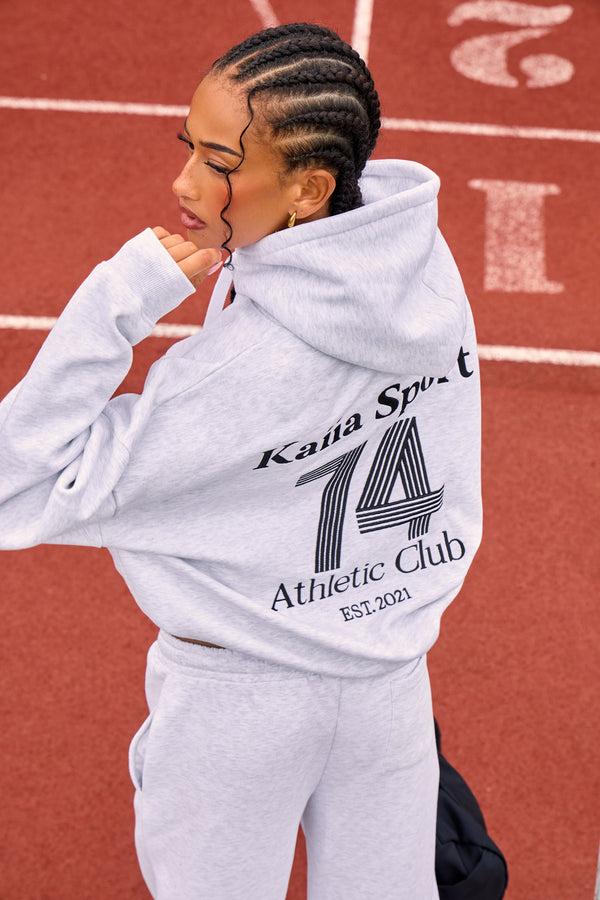 Kaiia Sport Athletic Club Oversized Hoodie Grey Marl & Black