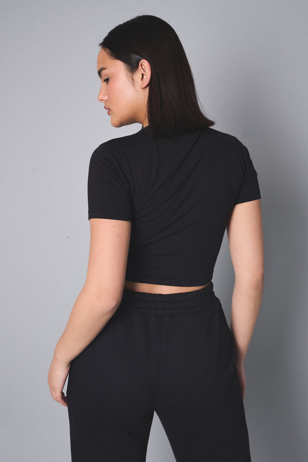 Kaiia Sport Baby Tee Black