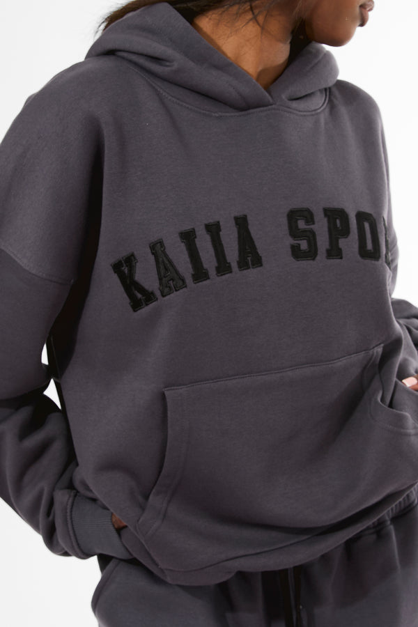 Kaiia Sport Oversized Hoodie Dark Grey & Black