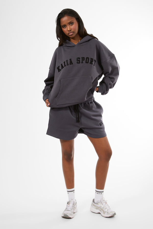 Kaiia Sport Oversized Hoodie Dark Grey & Black