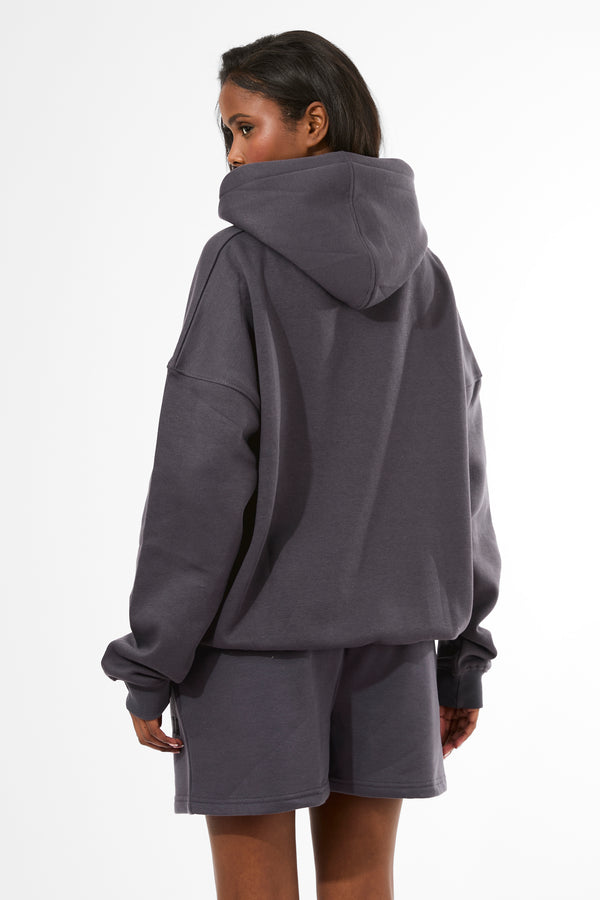 Kaiia Sport Oversized Hoodie Dark Grey & Black