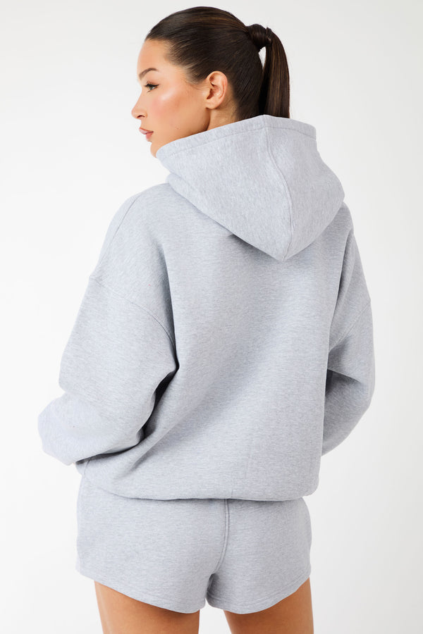 Kaiia Sport Oversized Hoodie Grey Marl & White