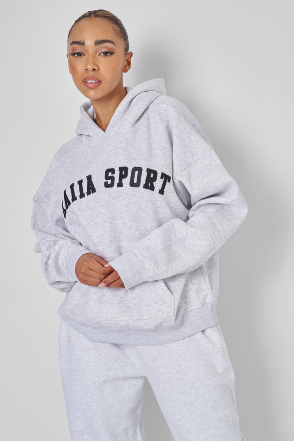 KAIIA SPORT OVERSIZED HOODIE LIGHT GREY MARL