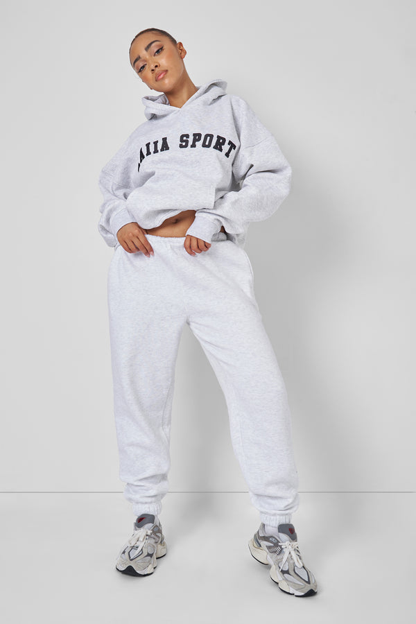 KAIIA SPORT OVERSIZED HOODIE LIGHT GREY MARL