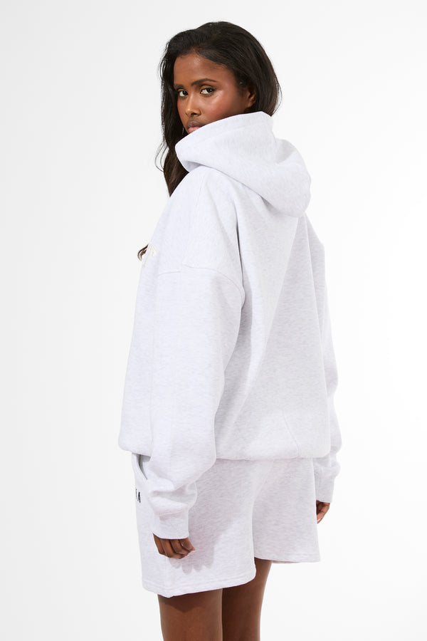 Kaiia Sport Oversized Hoodie Light Grey Marl & Cream