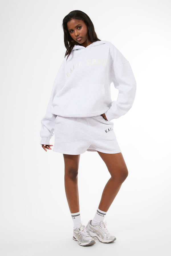Kaiia Sport Oversized Hoodie Light Grey Marl & Cream