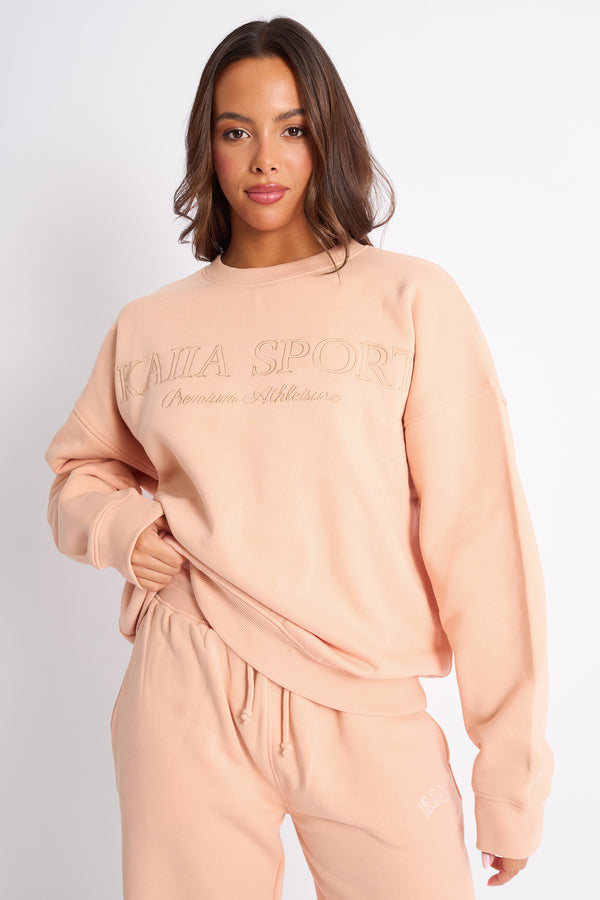 Kaiia Sport Oversized Sweatshirt Apricot