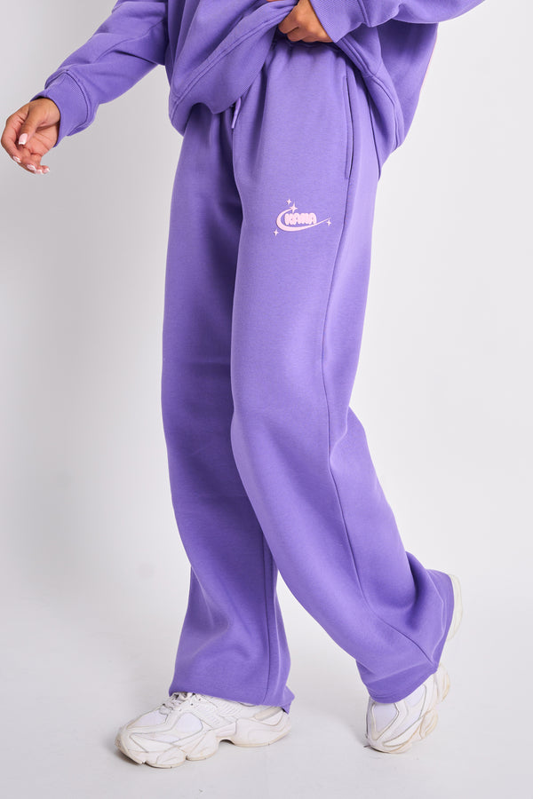 Kaiia Star Wide Leg Joggers Purple