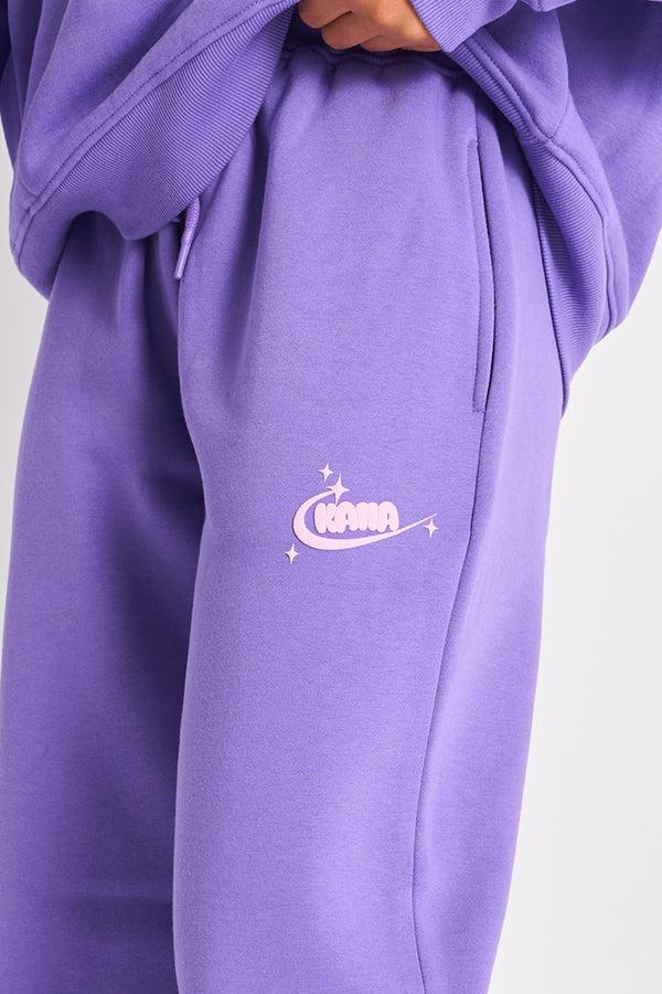 Kaiia Star Wide Leg Joggers Purple