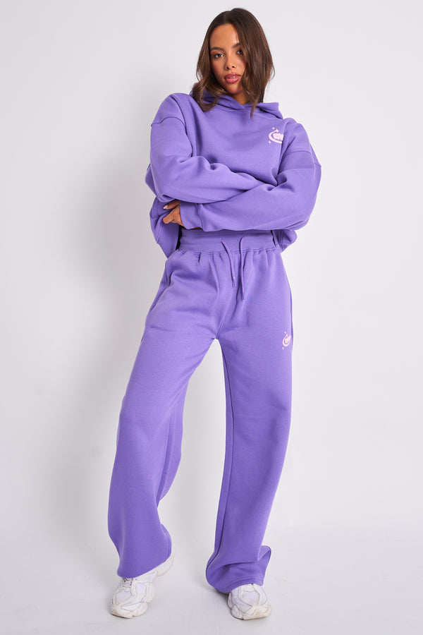 Kaiia Star Wide Leg Joggers Purple