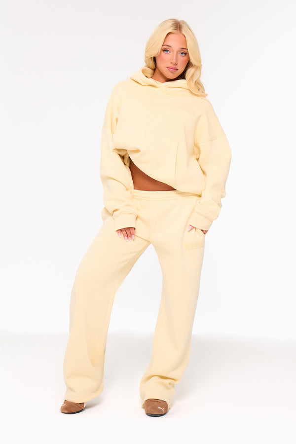 Kaiia Studio Bubble Borg Oversized Hoodie Soft Lemon