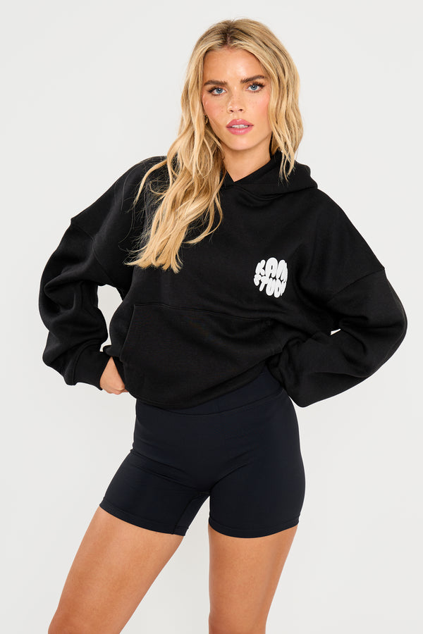 Kaiia Studio Bubble Logo Oversized Hoodie Black