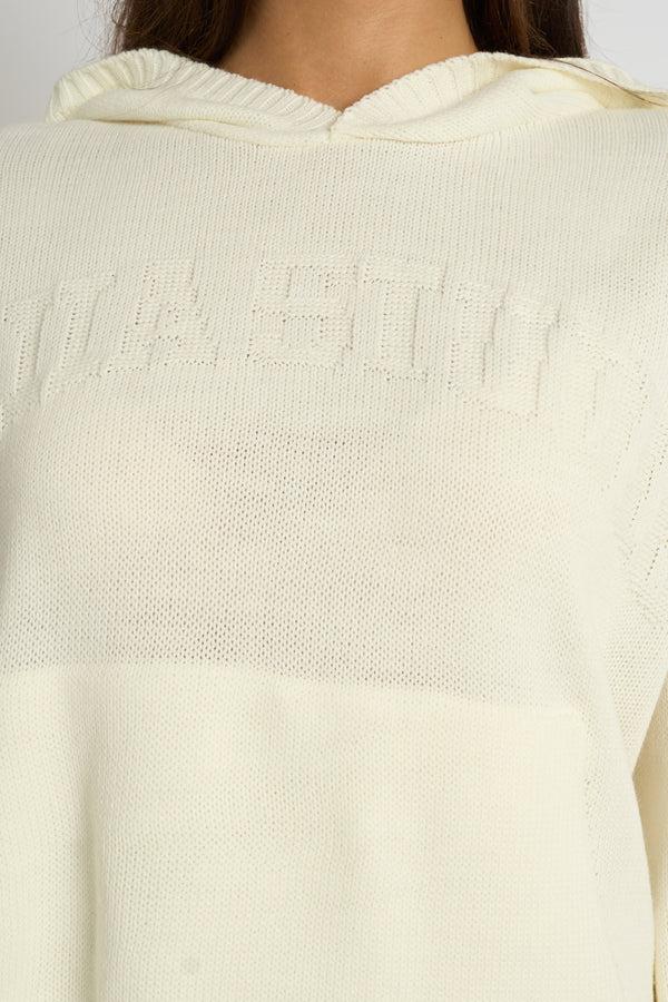 Kaiia Studio Knitted Hoodie Cream