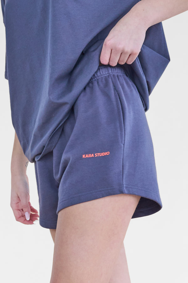 Kaiia Studio Mini Sweat Shorts Charcoal