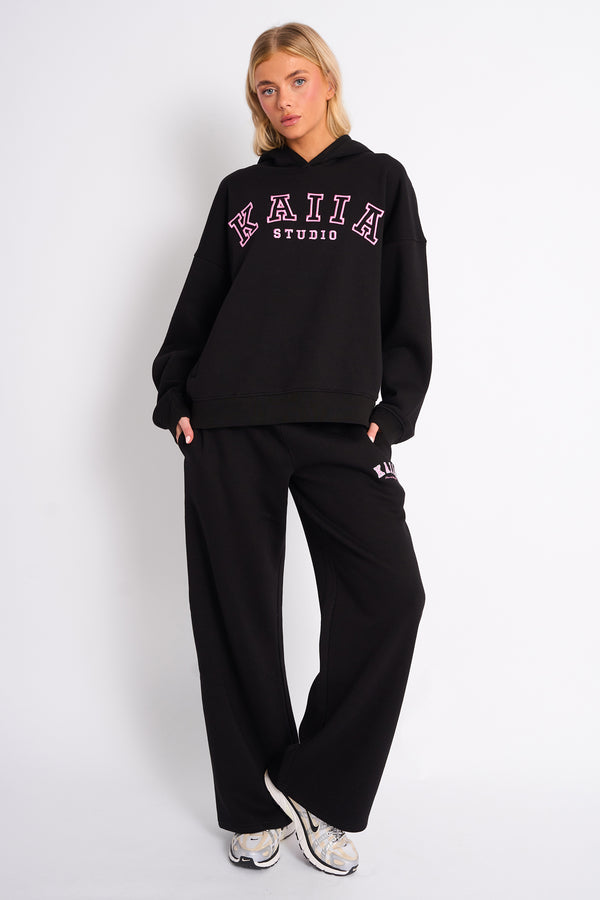 Kaiia Studio Oversized Hoodie Black & Pink