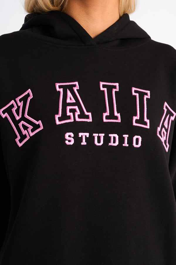 Kaiia Studio Oversized Hoodie Black & Pink