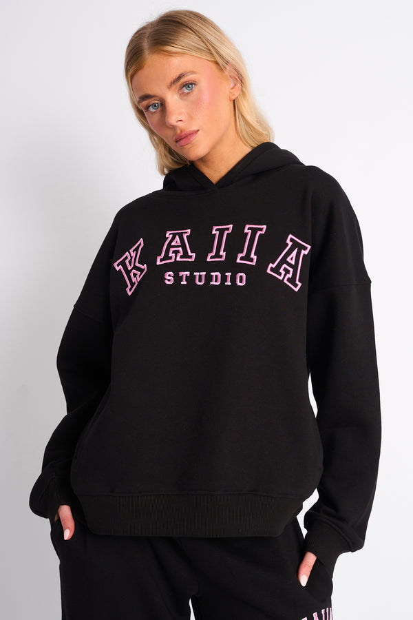 Kaiia Studio Oversized Hoodie Black & Pink