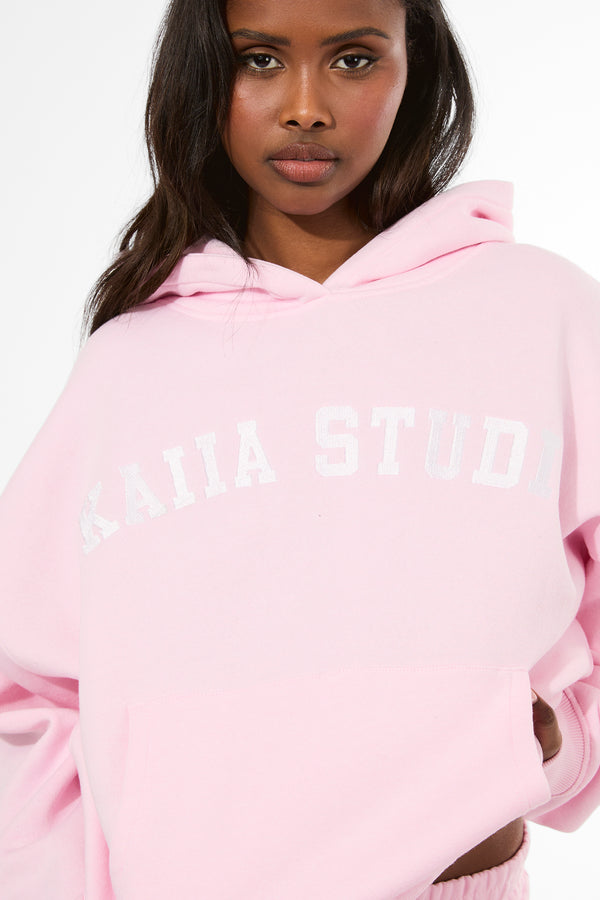 Kaiia Studio Oversized Hoodie Pink & White