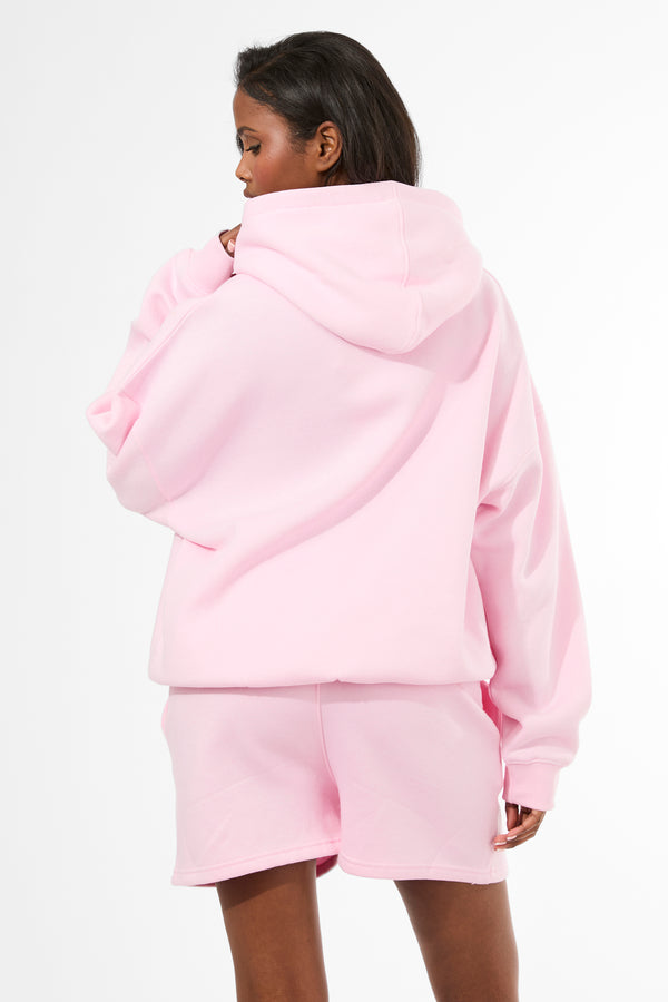 Kaiia Studio Oversized Hoodie Pink & White