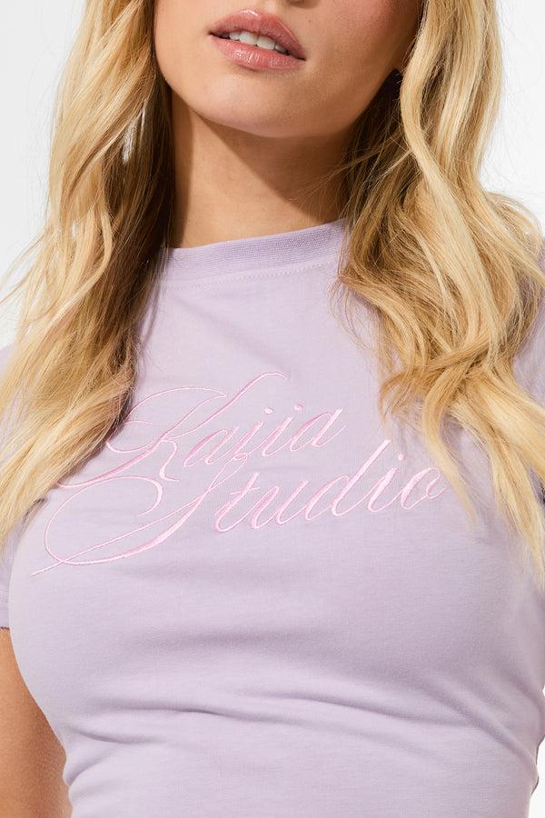 Kaiia Studio Script Logo Baby Tee Lilac