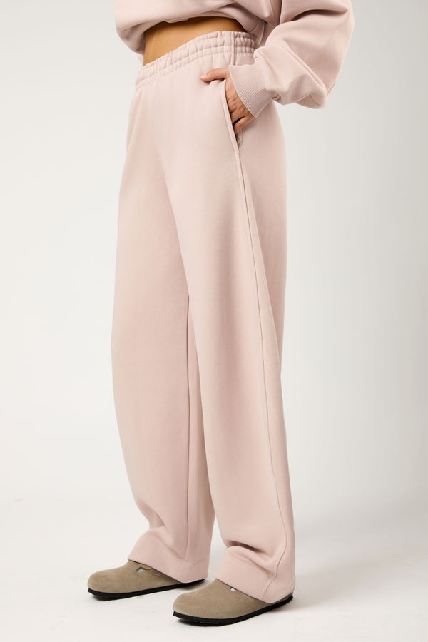 Kaiia The Label Seam Detail Side Pocket Barrel Leg Joggers Pink Champagne