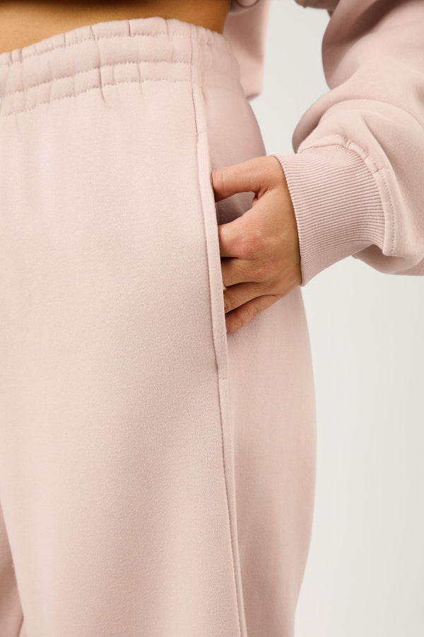 Kaiia The Label Seam Detail Side Pocket Barrel Leg Joggers Pink Champagne