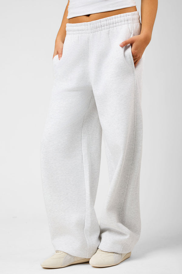 Kaiia The Label Seam Detail Side Pocket Barrel Leg Joggers Light Grey Marl