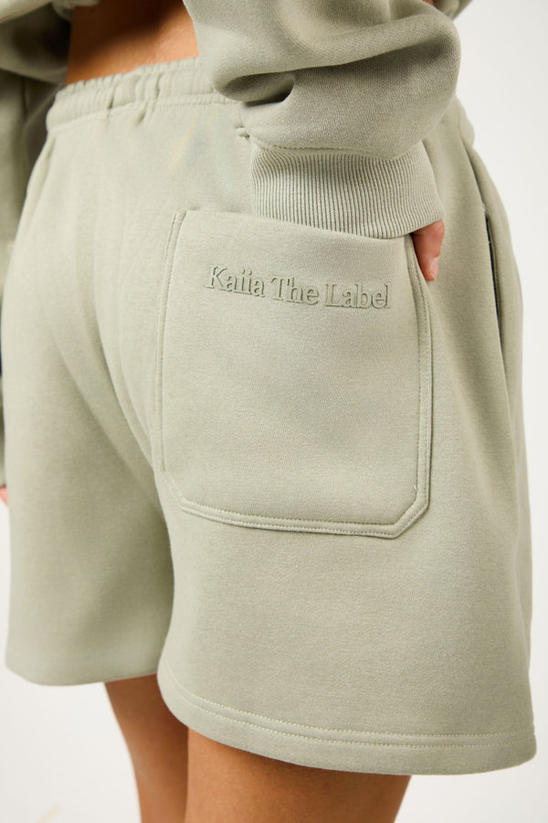 Kaiia The Label Seam Detail Side Pocket Shorts Sage