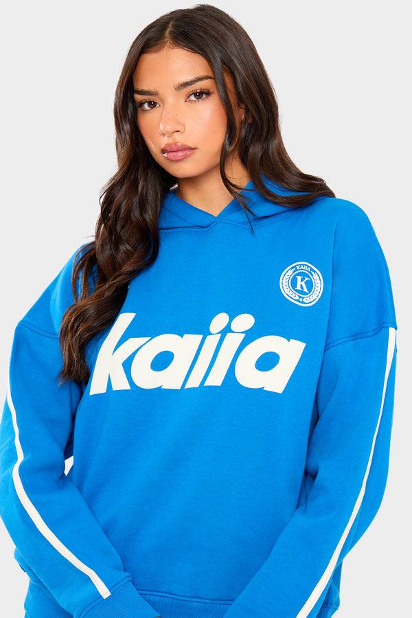 Kaiia Varsity Oversized Hoodie Cobalt Blue