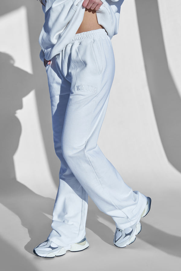 Kaiia Wide Leg Sweat Pants White