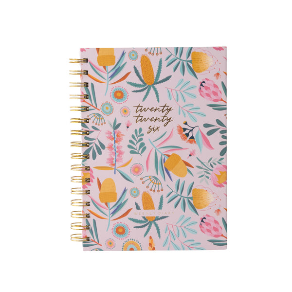 kaisercraft 2026 A5 Weekly Spiral Diary - Bright Flora