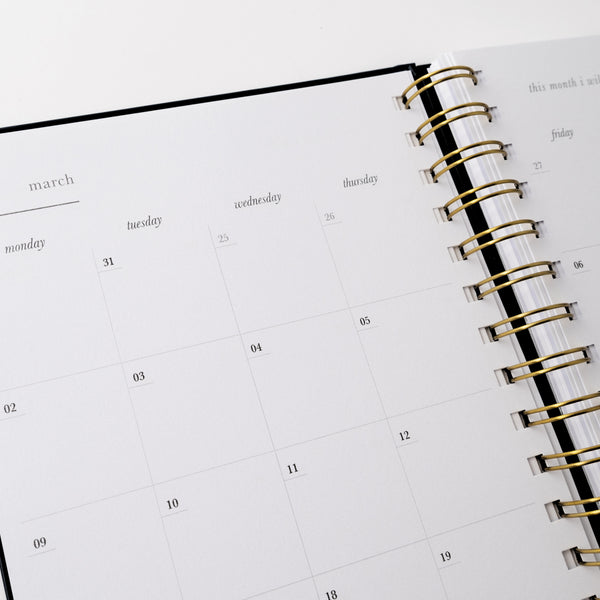 Kaisercraft 2026 A5 Weekly Spiral Diary - Navy Blooms